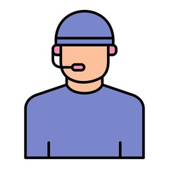 Vector Referee Filled Outline Icon Design