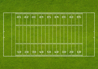 american football - playing field from above. A huge copy space texture panorama
