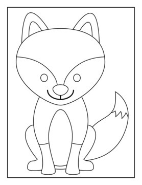 Animal Coloring Book Pages for Kids. Coloring book for children. Animals. Cute Baby Animals.