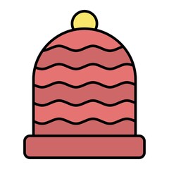 Vector Beanie Filled Outline Icon Design