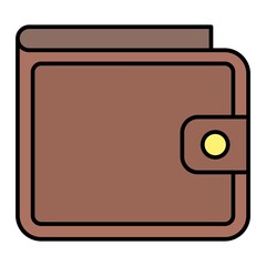 Vector Wallet Filled Outline Icon Design