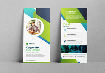 Flyer Layout with Green and Blue Layout