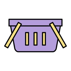 Vector Basket Filled Outline Icon Design