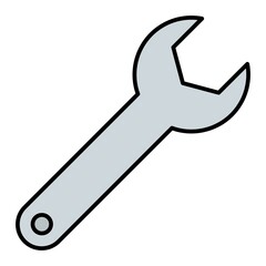  Vector Wrench Filled Outline Icon Design