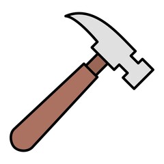 Vector Hammer Filled Outline Icon Design