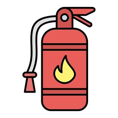 Vector Fire Extinguisher Filled Outline Icon Design