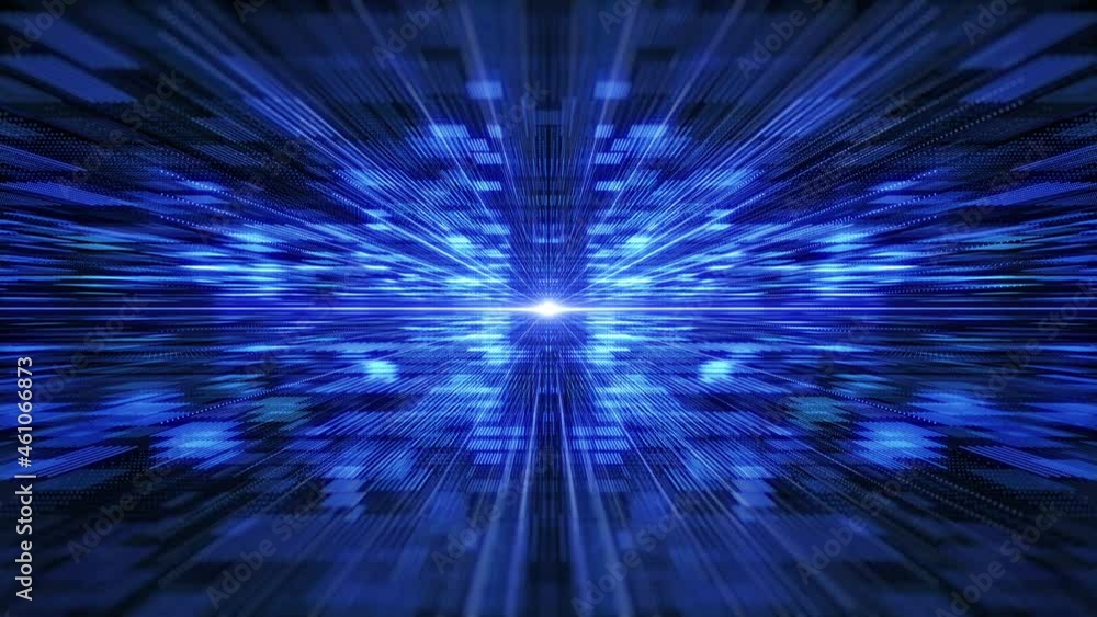 Fototapete Futuristic Grid Structure Frame Virtual Reality Hologram Data Communication Concept. 4K Motion Graphic Scifi Future Technology Background.