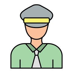 Vector Security Guard Filled Outline Icon Design