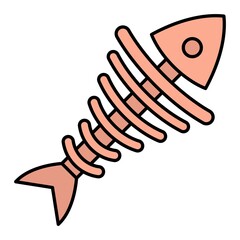  Vector Fish Bone Filled Outline Icon Design