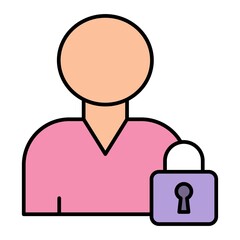 Vector Private Account Filled Outline Icon Design