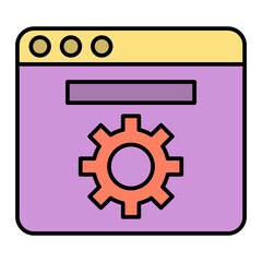 Vector Website Settings Filled Outline Icon Design