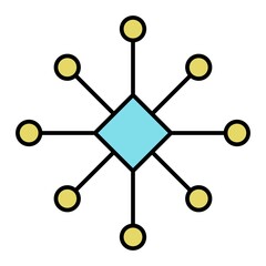 Vector Molecule Filled Outline Icon Design