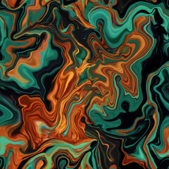 Marble texture seamless pattern. Silver, gold, red, green,black smoke abstract background. Seamless liquid fluid. Ebru style effect. Aqua ink print .Vector