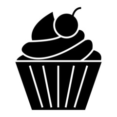 Vector Cup Cake Glyph Icon Design