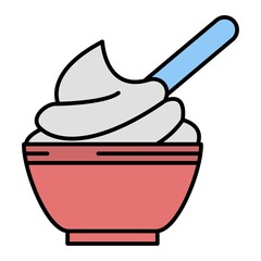 Vector Whipped Cream Filled Outline Icon Design