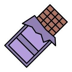 Vector Chocolate Bar Filled Outline Icon Design