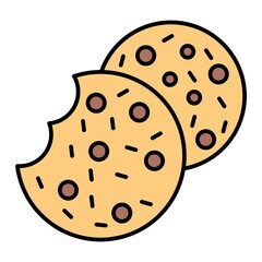 Vector Cookie Filled Outline Icon Design