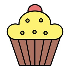 Vector Muffin Filled Outline Icon Design