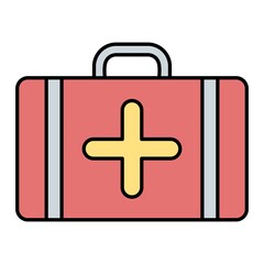 Vector First Aid Kit Filled Outline Icon Design