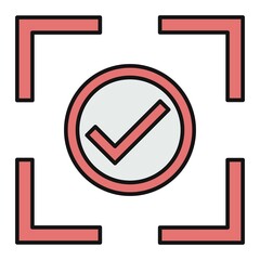 Vector Scan Approved Filled Outline Icon Design