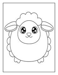 Coloring Book Pages for Kids. Coloring book for children. Chubby Animals. 