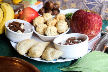 Sweet Offerning To Hindu God. Maharashtra Culture. Indian Traditional Food. Special Food