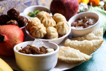 Sweet Offerning To Hindu God. Maharashtra Culture. Indian Traditional Food. Blessing Food.