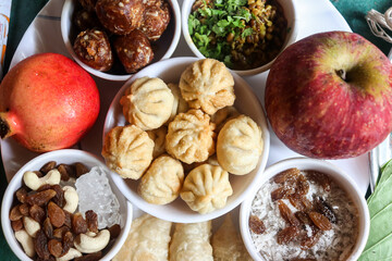 Sweet Offerning To Hindu God. Blessing. Maharashtra Culture. Indian Traditional Food