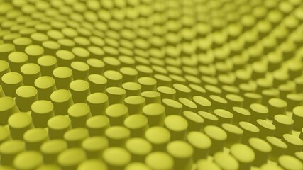 Abstract 3D Render Illustration  Background design with Colorfull Yellow Buttons.