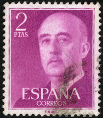 Postage stamps of the Spain. Stamp printed in the Spain. Stamp printed by Spain.