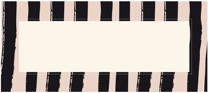 Abstract modern gift certificate thank you compliments card gift voucher coupon blank template with copy space. Arty brushstrokes zebra pattern frame. Fashionable quirky style colors powder pink black