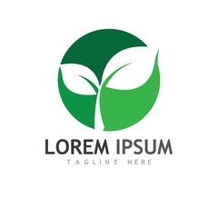 Logos of green Tree leaf ecology
