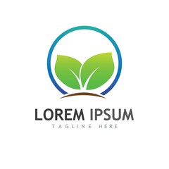 Logos of green Tree leaf ecology