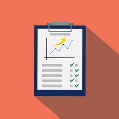 Clipboard icon with line chart