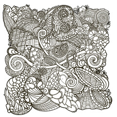 Abstract doodle line art, hand sketched