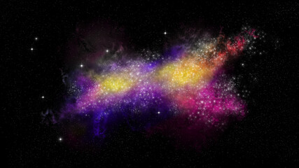 Dramatic space colorful and amazing star universe. Background for your content like as video, gaming, broadcast, streaming, promotion, advertise, presentation, sport, marketing, webinar, education etc