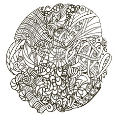 Abstract doodle line art, hand sketched