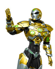 space knight is waving