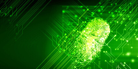 Fingerprint Scanning Technology Concept 2d Illustration
