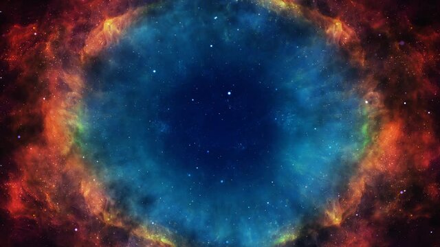 Star explosion into the creation of a beautiful nebula. Supernova. Big bang animation of the universe.