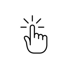 Vector tap icon. Touch screen smart device gesture. Pixel perfect, editable, stroke.
