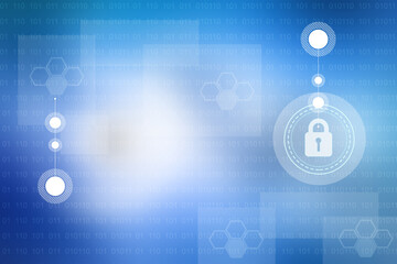 2d illustration lock security with futuristic background
