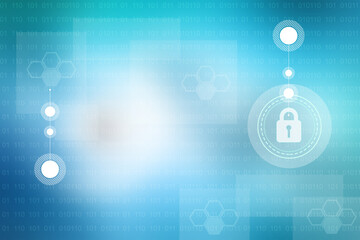 2d illustration lock security with futuristic background
