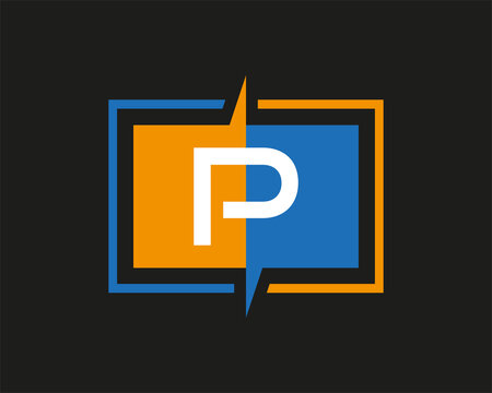 Letter PLogo, icon, template, vector