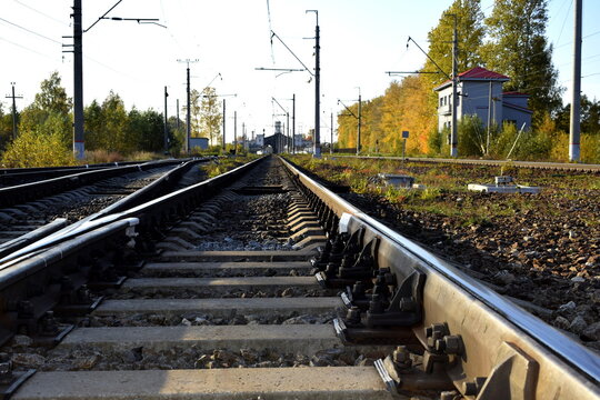 railroad tracks in the countryside