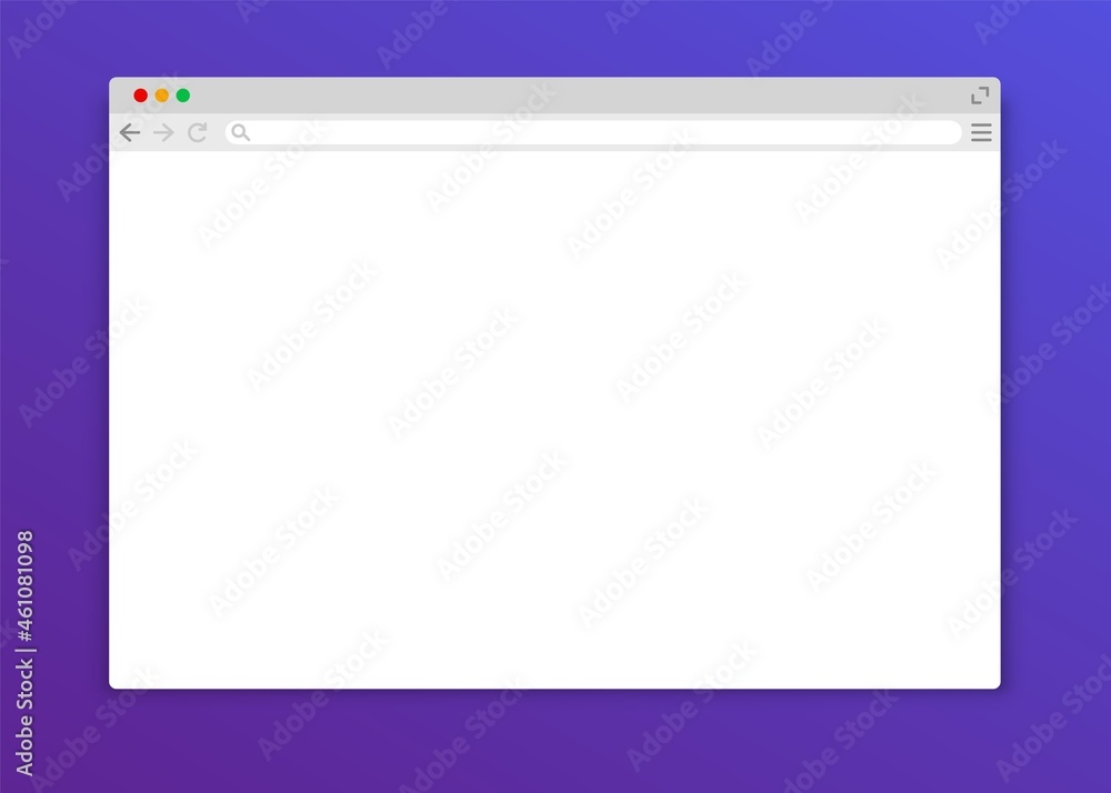 Aufkleber window browser mockup. website computer desktop device screen, empty network page. vector illustrati