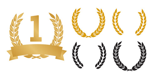 Laurel Wreaths Vector. Award signs with laurel wreath
