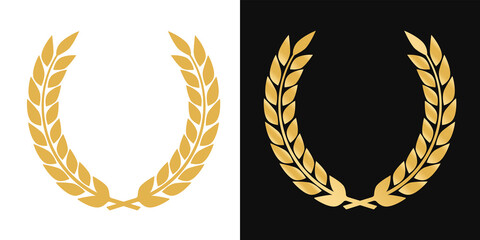 Laurel Wreaths Vector. Award signs with laurel wreath