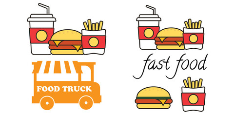 Burger icon vector. Fast food vector illustration