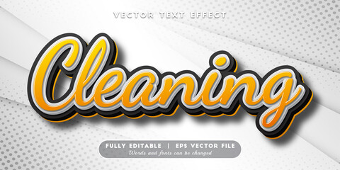 Text effects 3d cleaning, editable text style